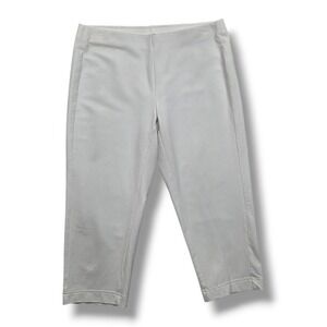 Pure Jill Slim Leg Cropped Pants Womens Small Petite White Mid Rise Pull On